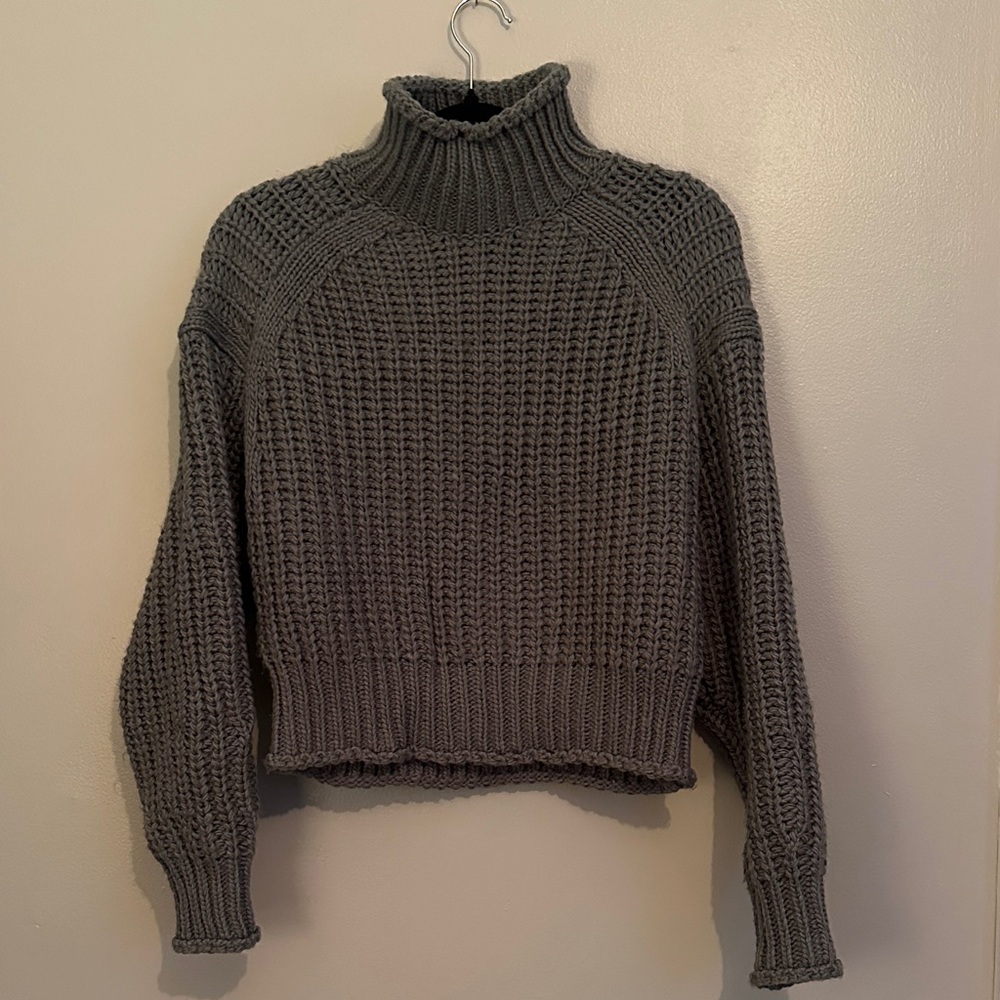 Cozy Sage Green Turtleneck Sweater